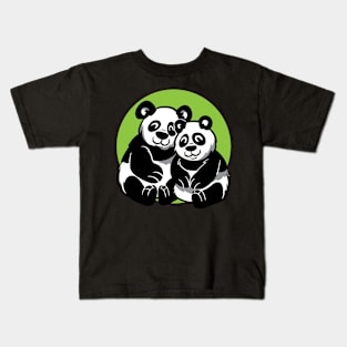 Cute Panda Pair Kids T-Shirt